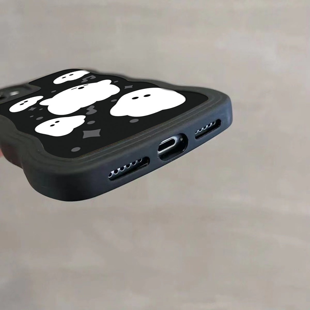 Ốp Điện Thoại Viền Gợn Sóng Hình Ma Cho iPhone 11 12Pro 13 14Promax 6s 7 / 8 / SE 6P 8Plus X XR XS Max 12 / 13mini 14plus