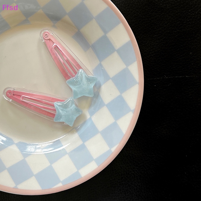 {Ffsd} Kẹp Tóc Mái Ngôi Sao Lấp Lánh Màu Kẹo Ngọt Ngào Vintage Cho Nữ * Hàng Bán Chạy