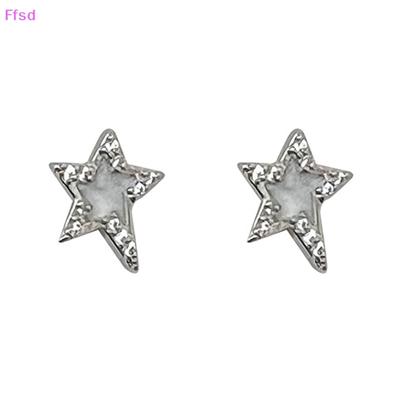 {Ffsd} Bông Tai Xỏ Lỗ Hình Ngôi Sao Đính Đá Zircon Phong Cách Punk Gothic Thời Trang Mới Cho Nữ Y2K * Bán Chạy