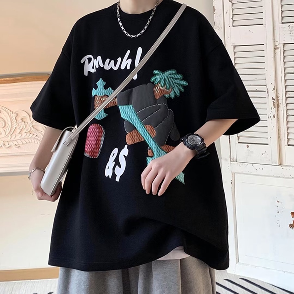 Áo Thun Ngắn Tay Dáng Rộng Thời Trang Mùa Hè Giản Dị Dễ Phối Đồ Dành Cho Nam