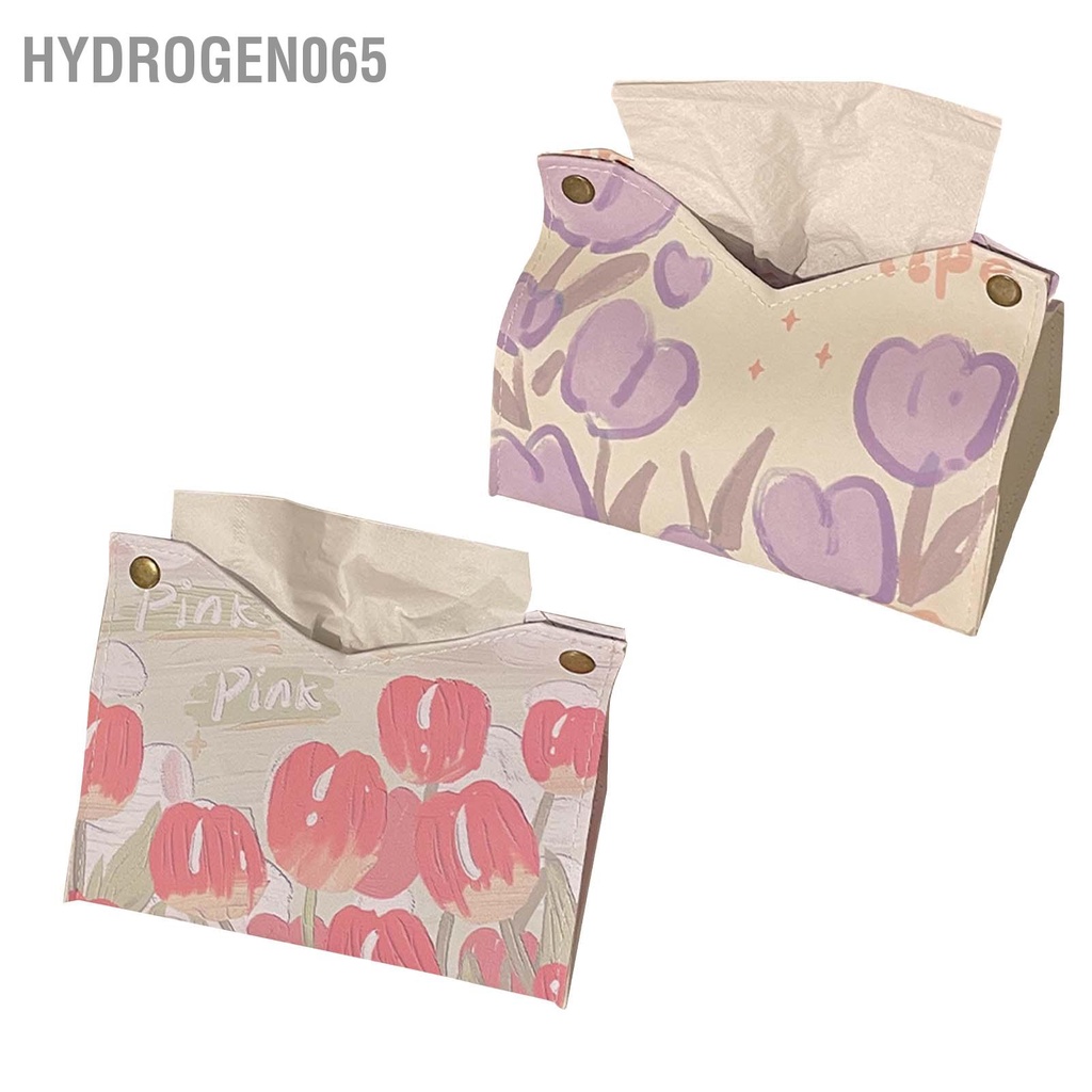 Hydrogen065 Hộp Giấy Bìa Lớn Da PU Dễ Thương Mặt Tay Dành Cho Phòng Ngủ Khách Xe Ô Tô