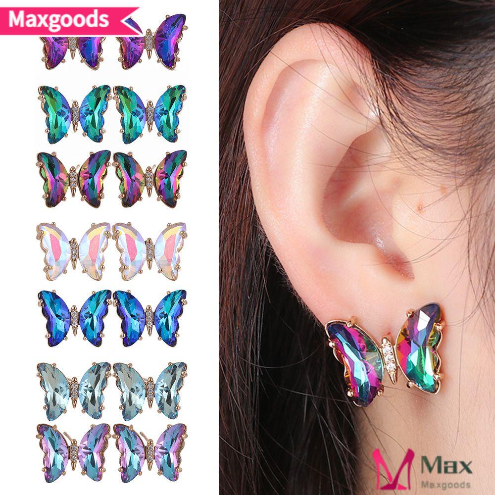 1 Cặp Khuyên Tai Xỏ Lỗ Màu Sắc Gradient Cổ Điển Dành Cho Nữ