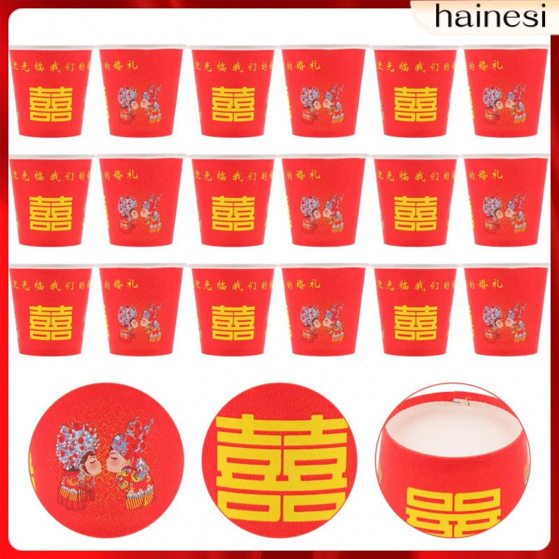 Set 100 Cốc Giấy Uống Rượu 2 Tầng Đứng Phong Cách Trung Hoa