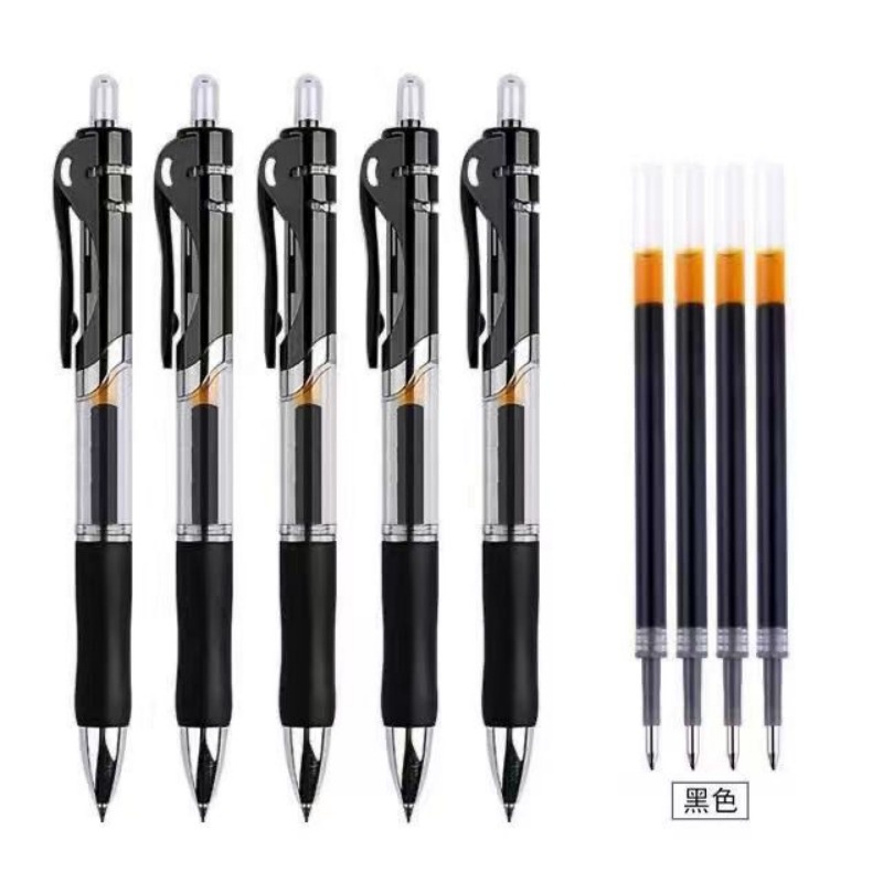 Bút Bi Bấm Mực Nước K35 Ngòi 0.5 Inch Màu Đen