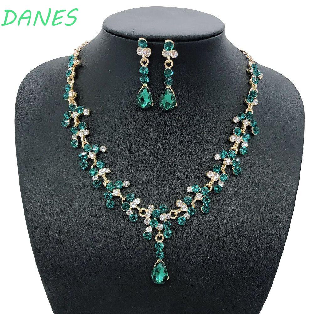 Bộ Trang Sức Hình Giọt Nước Đính Đá Sang Trọng Phong Cách Hàn Quốc