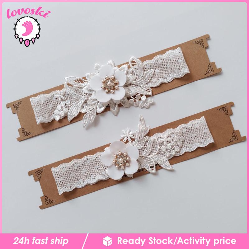Set 2 Đai Nịt Bít Tất Ren Quyến Rũ Dành Cho Cô Dâu