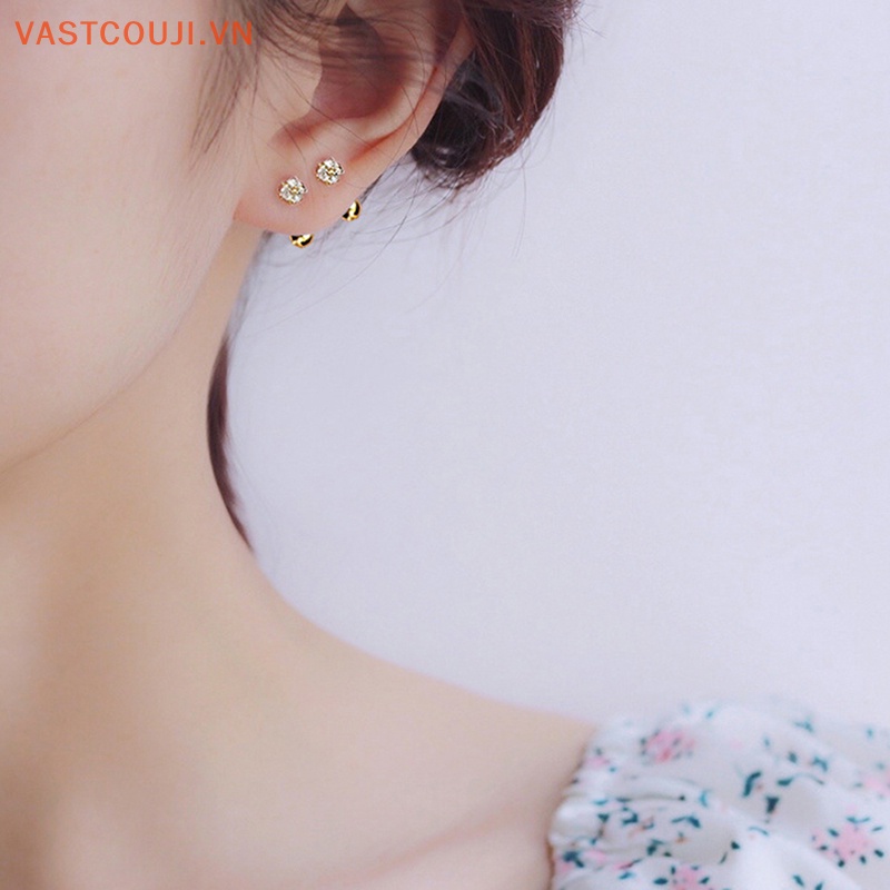 1 Đôi Khuyên Tai Nữ Đính Đá Zircon Thời Trang