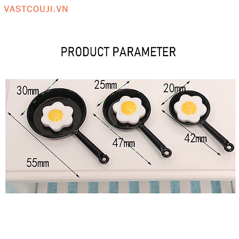 1 Bộ Chảo Chiên Trứng Trang Trí Nhà Búp Bê Tỉ Lệ 1: 12