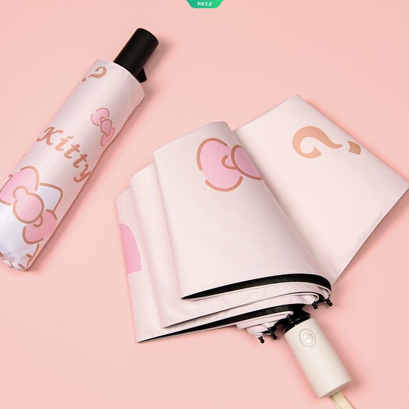 SANRIO Dù Che Mưa Chống Tia UV Hai Cách Sử Dụng Hình Hello Kitty Đáng Yêu Cho Nữ