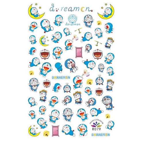 Miếng Dán Trang Trí Móng Tay Chống Thấm Nước Họa Tiết Hoạt Hình Doraemon Dingdang Dành Cho Trẻ Em