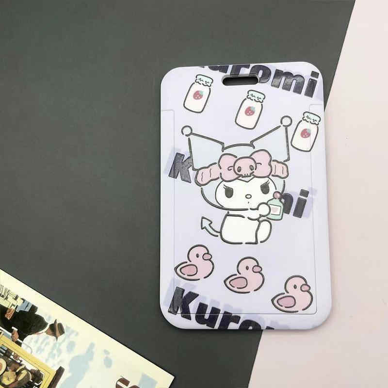⭐ iLado ⭐ Dây đeo bảng tên Kuromi xấu xa Thẻ tên Thẻ đeo tên dây đeo thẻ co rút thẻ sinh viên dễ thương Hoạt hình dây rút thẻ thẻ đeo học sinh bao đựng văn phòng phẩm giá sỉ