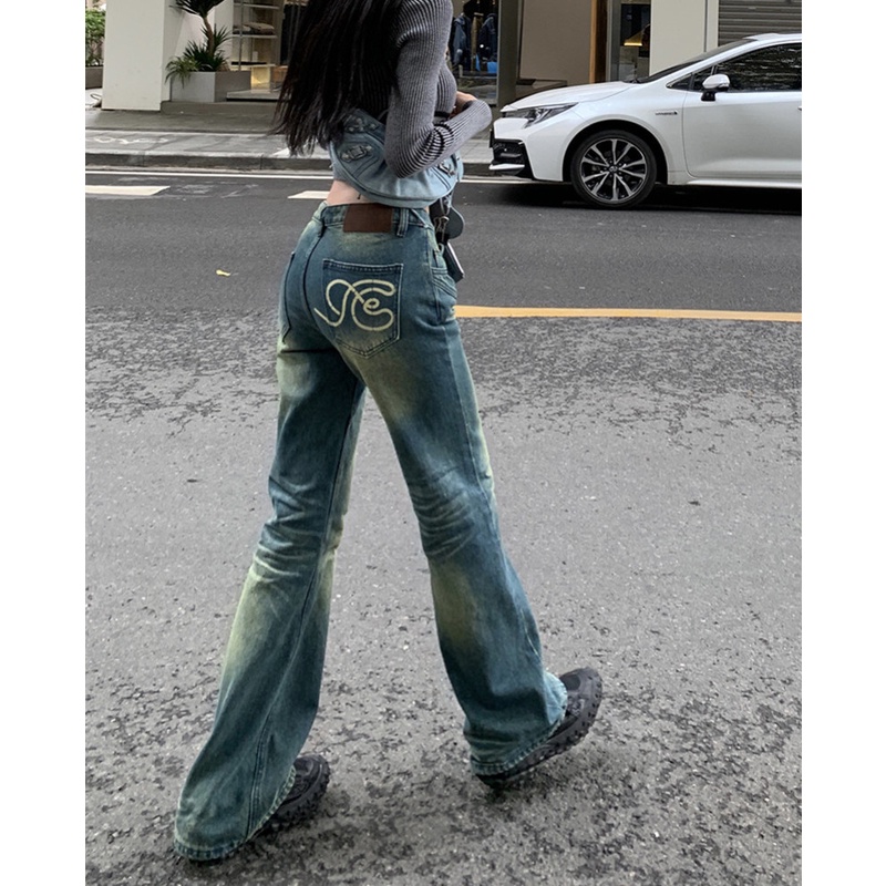 Quần Jean Dài Dáng Ôm Phối Túi In Họa Tiết Thời Trang Mùa Hè Xinh Xắn Cho Nữ