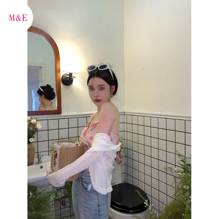 M &amp; E Áo Khoác Cardigan Mỏng Chống Nắng Mùa Hè Phối Ren Phong Cách Desire Tinh Khiết Cho Nữ