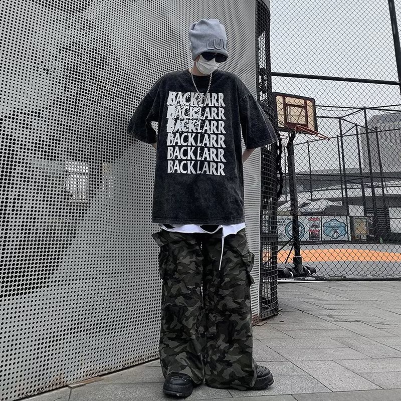 Áo Thun Ngắn Tay Form Rộng Phong Cách Đường Phố Thời Trang Mùa Hè Dành Cho Nam