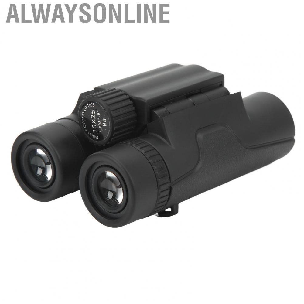 Alwaysonline Folding Compact Binoculars  Foldable 10x25 for Concerts Kids