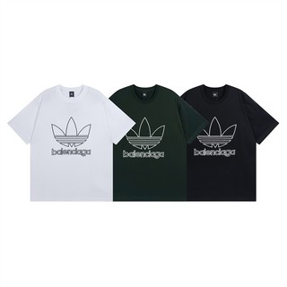 Thời TRANG 5BA1LEN4C3A Áo Cotton ngắn tay nam nữ Áo thun ngắn tay EMBROIDERY CUTOUT LETTERS Áo thun thể thao thông thường