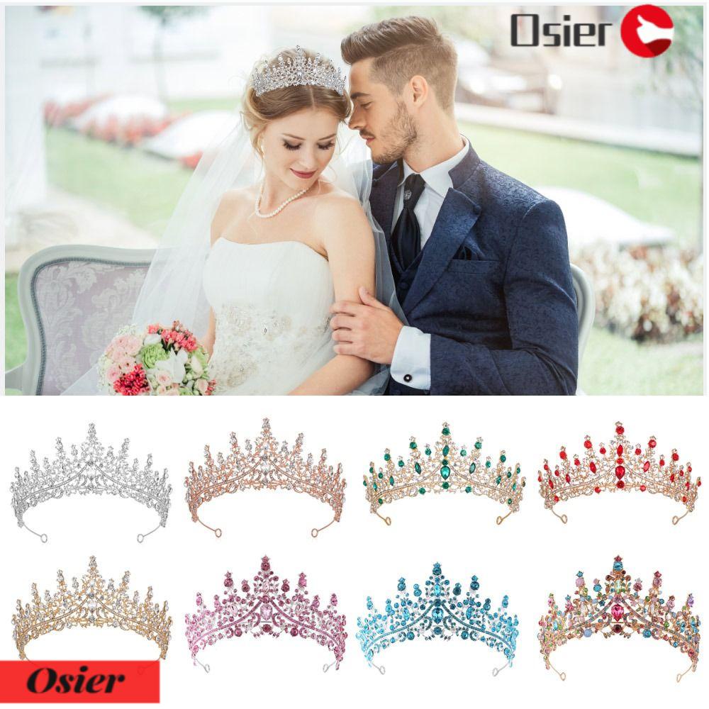 OSIER1 Vương Miện Hợp Kim Đính Đá Lấp Lánh Sang Trọng