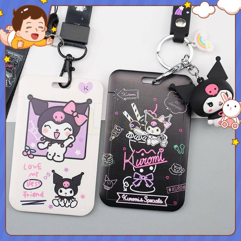 ⭐ iLado ⭐ Dây đeo bảng tên Sanrio hạnh phúc Kuromi Thẻ tên Thẻ đeo tên dây đeo thẻ co rút thẻ sinh viên dễ thương Hoạt hình dây rút thẻ thẻ đeo học sinh bao đựng văn phòng phẩm giá sỉ