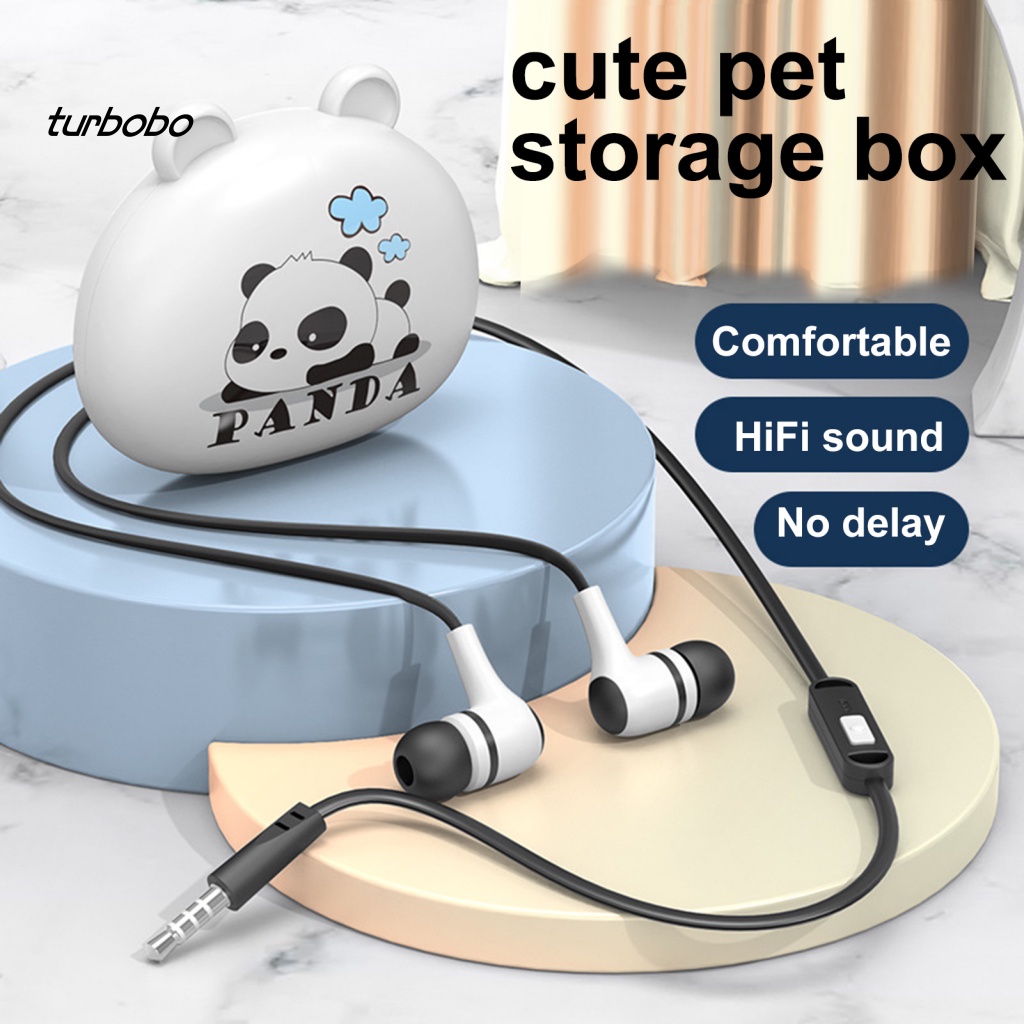 Tai Nghe Nhét Tai Jack 3.5mm Âm Thanh HiFi Có Hộp Đựng Họa Tiết Hoạt Hình Cho Điện Thoại Thông Minh