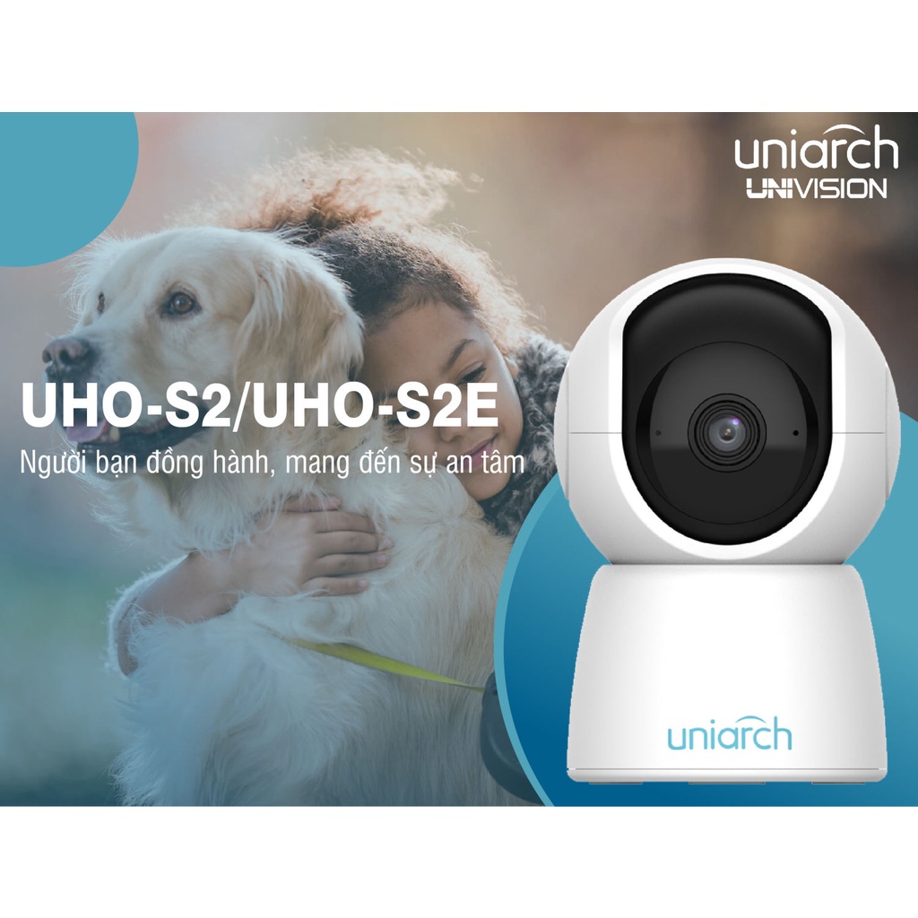 Camera IP Wifi Robot Uniarch Uho-S2E 1080P, Đàm Thoại 2 Chiều - Hàng Chính hãng
