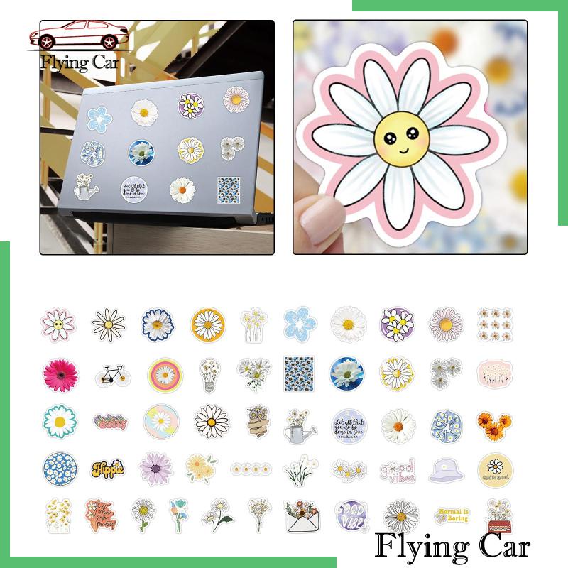 Set 2 Cuộn 50 Miếng Dán Chống Thấm Nước Hình Hoa Cúc Trang Trí Gói Quà