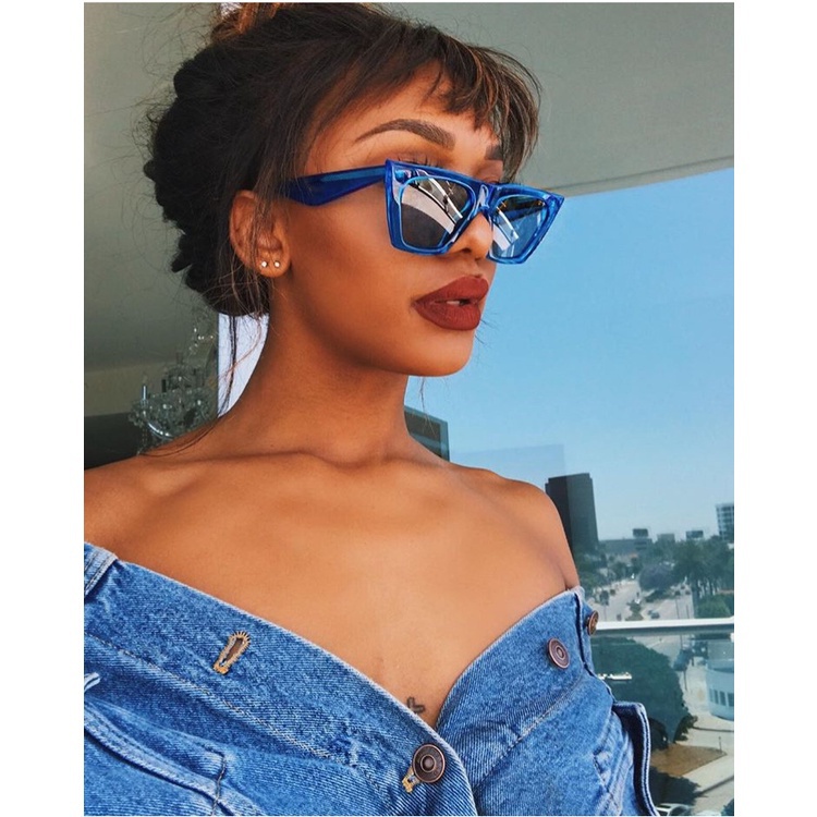 Kính Mát Hình Mắt Mèo Chống Tia UV400 Màu Sắc Kẹo Ngọt Phong Cách Retro Dành Cho Nữ