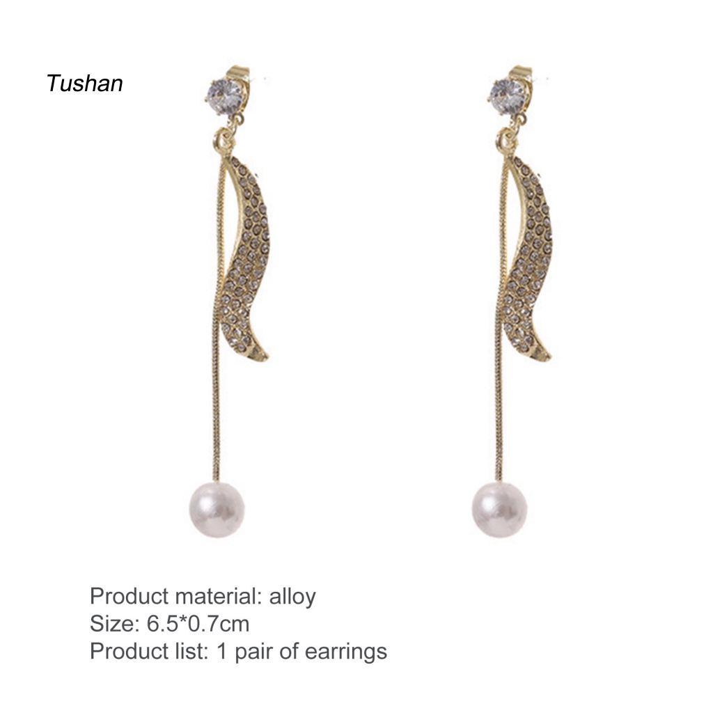 1 Đôi Bông Tai Hình Học Tua Rua Lấp Lánh Phong Cách Hàn Quốc