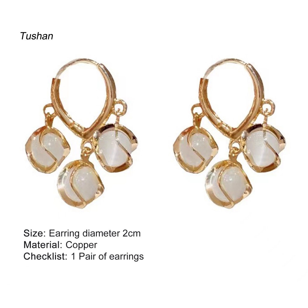 1 Đôi Bông Tai Tròn Bằng Đồng Cao Cấp Chống Ngứa