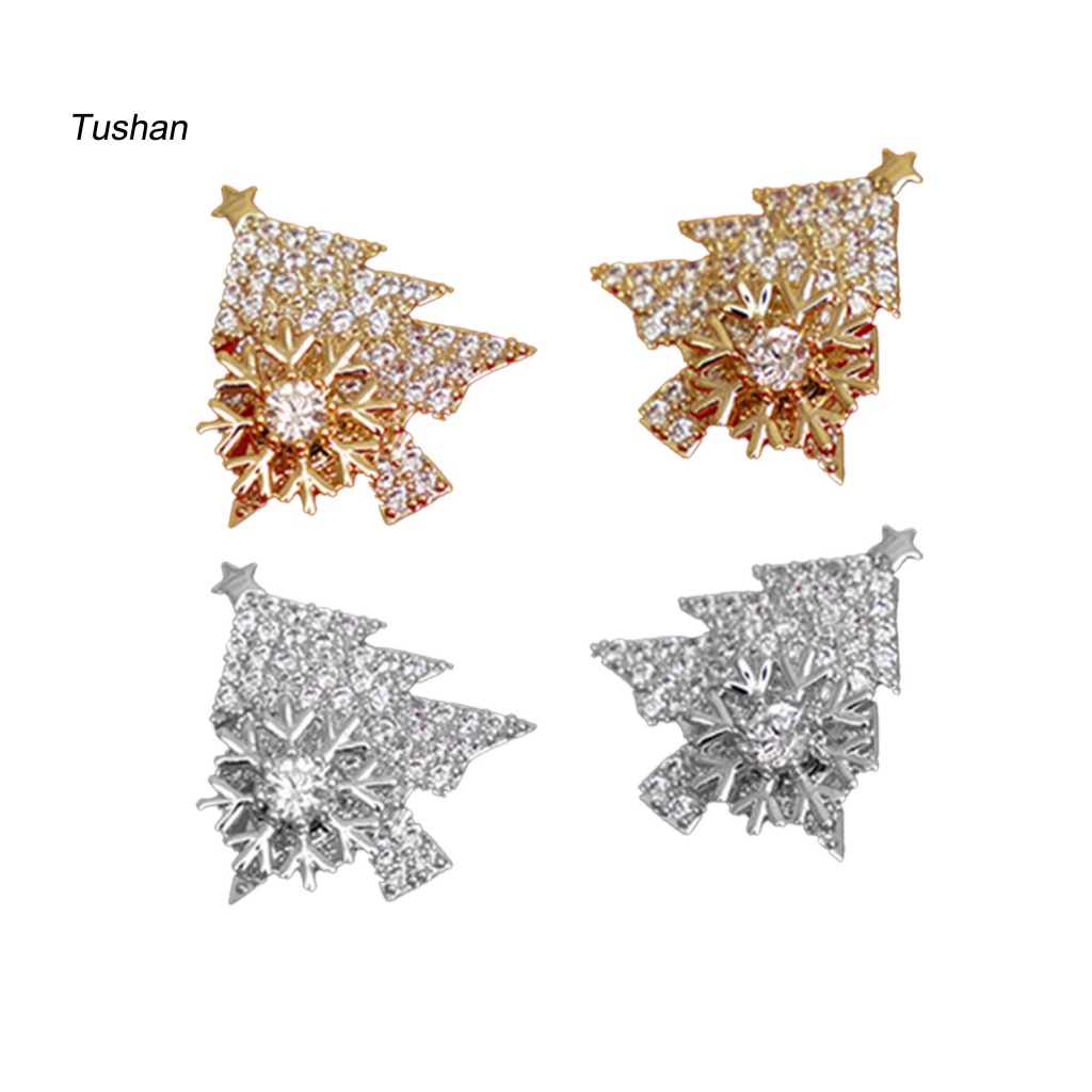 1 Đôi Bông Tai Hình Hoa Tuyết Đính Đá Lấp Lánh Dành Cho Nữ