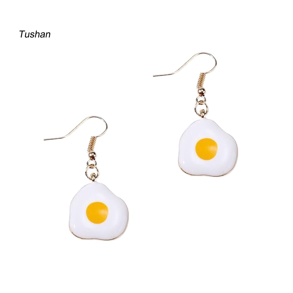 1 Đôi Bông Tai Xỏ Lỗ Hình Quả Trứng Thiết Kế Tối Giản Vui Nhộn Thời Trang Cho Nữ