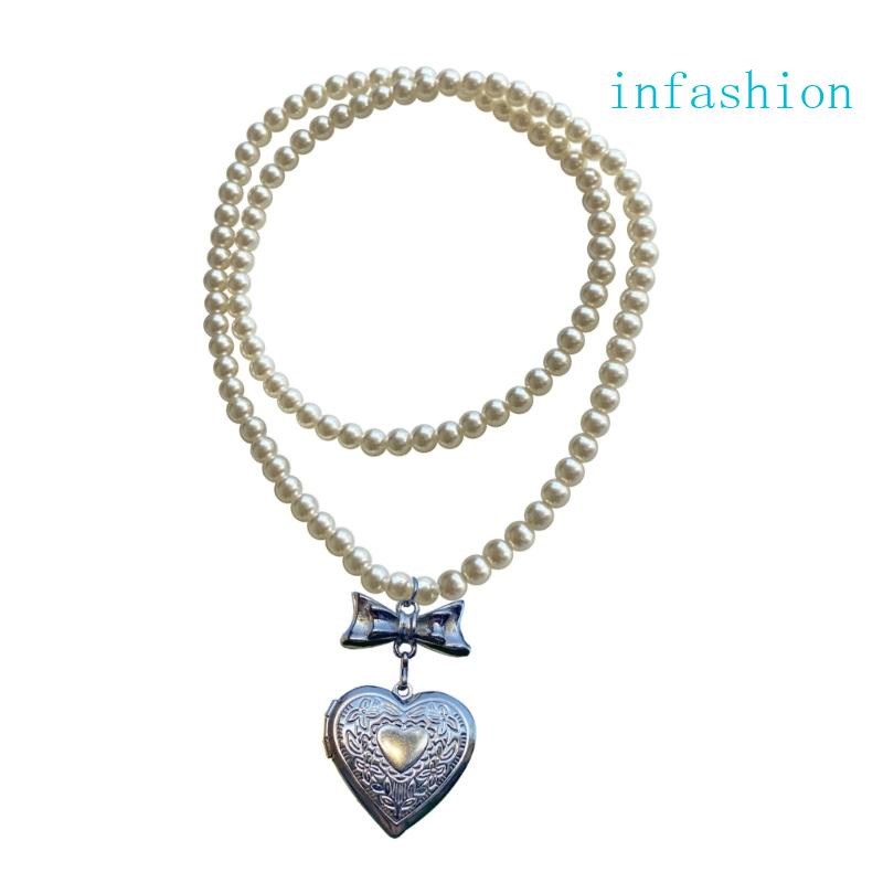 Vòng cổ Chuỗi Hạt Ngọc Trai Mặt Trái Tim