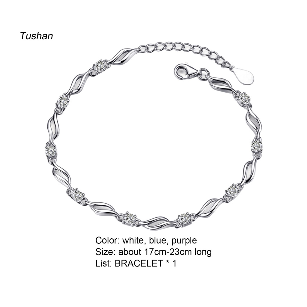 Vòng Đeo Tay Đính Đá Lấp Lánh Có Thể Điều Chỉnh Quyến Rũ Cho Nữ