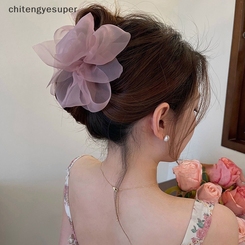 Kẹp Tóc Đính Nơ Lưới Thời Trang Cho Nữ