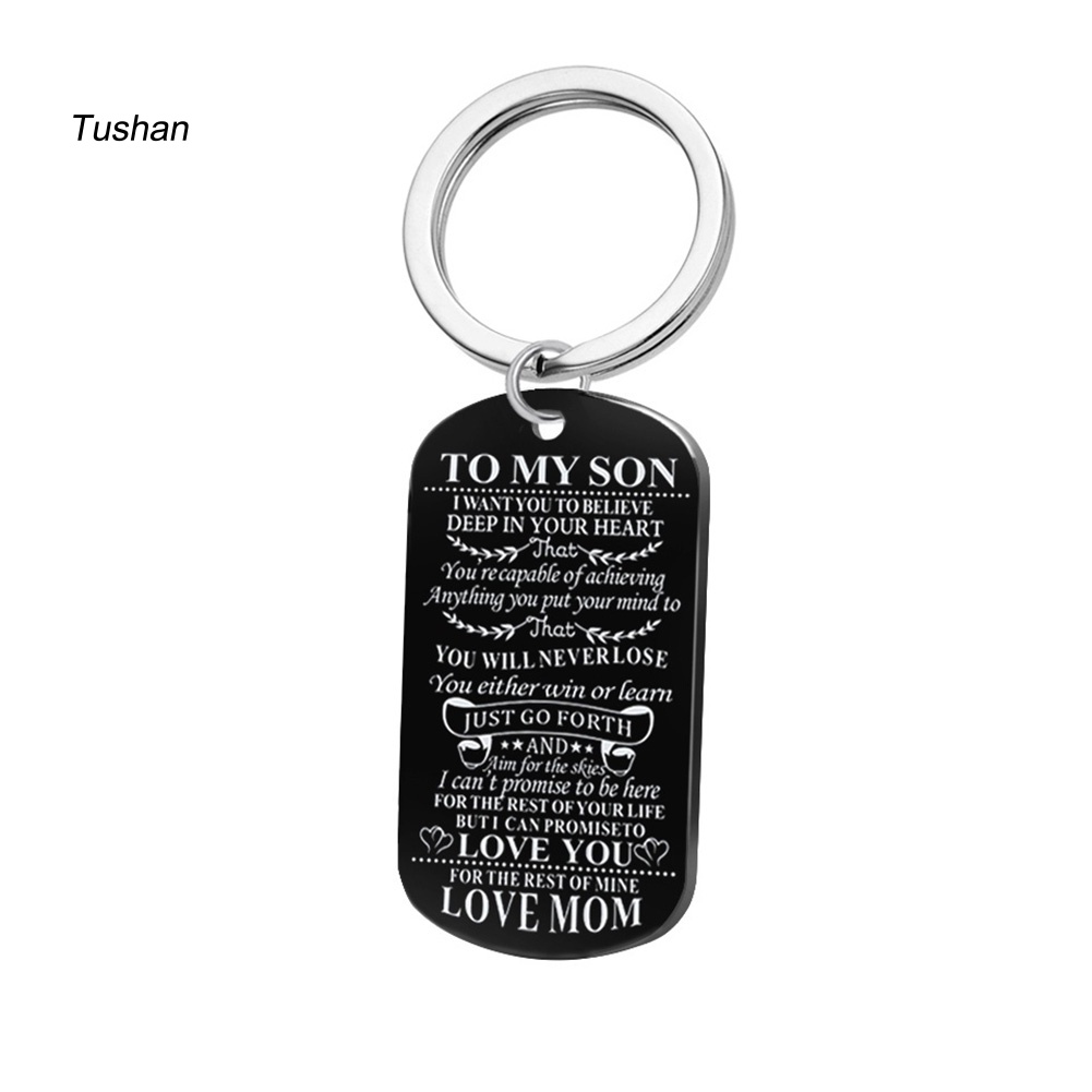 Vòng cổ Mặt Thẻ Khắc Chữ To My Daughter Dad Thời Trang Unisex