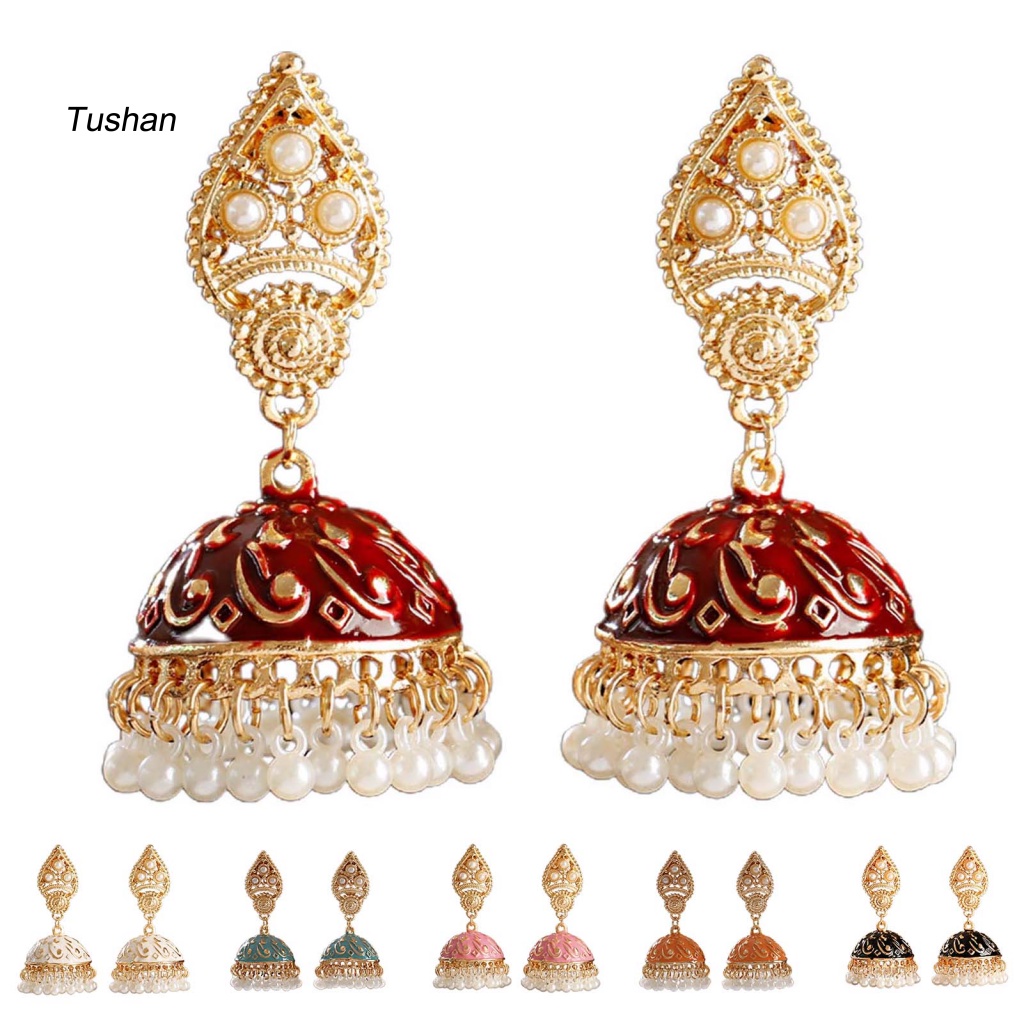 1 Đôi Bông Tai Hình Giọt Nước Bằng Hợp Kim Thiết Kế Điêu Khắc Thời Trang