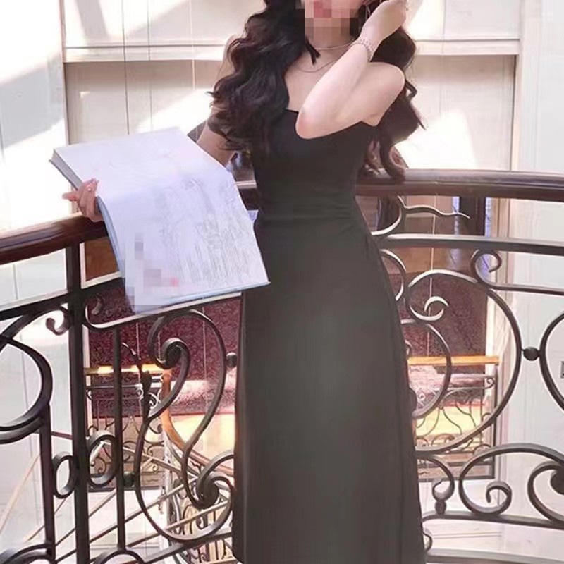 IELGY Đầm Trắng Dáng Dài Chiết Eo Thiết Kế Đơn Giản Phong Cách Pháp Thời Trang Cho Nữ