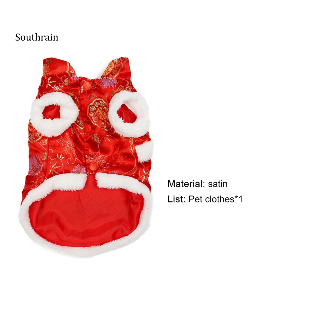Trang Phục Năm Mới Màu Đỏ Phong Cách Trung Hoa Cho Thú Cưng