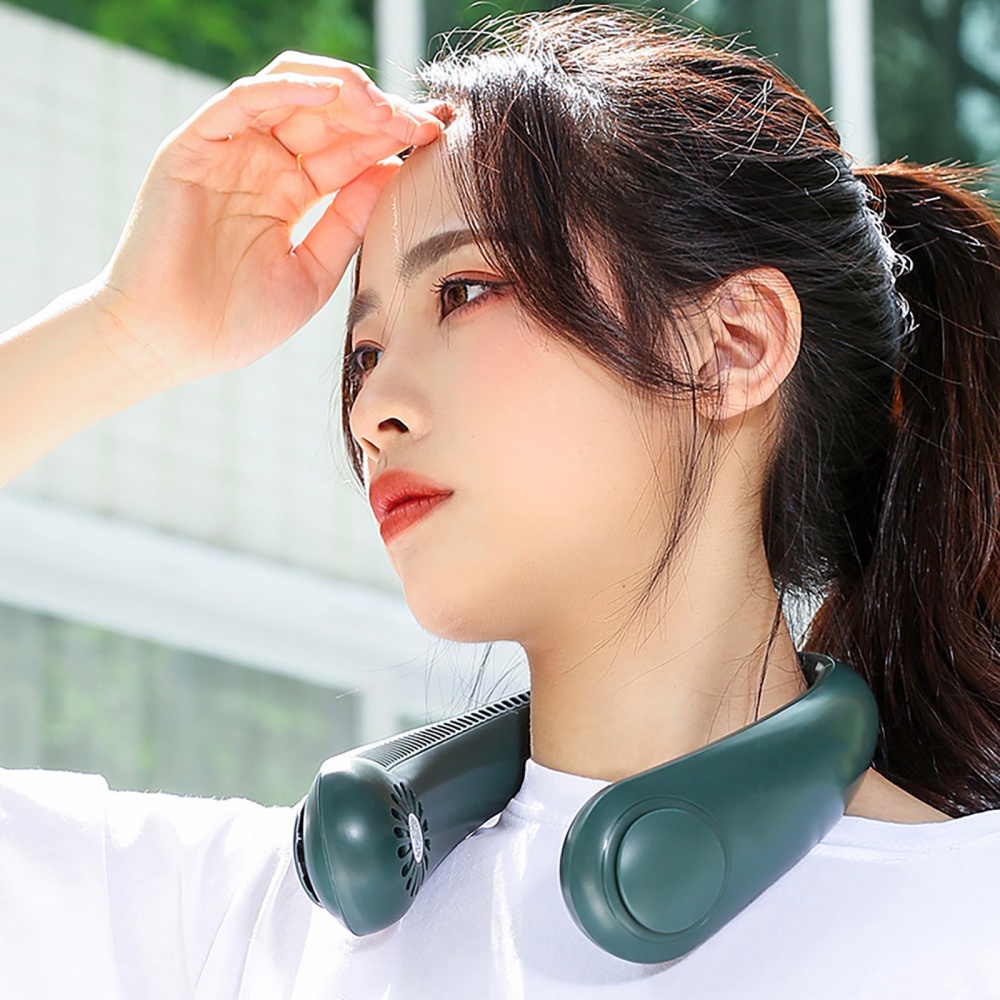 Quạt Làm Mát Mini Đeo Cổ Chạy Pin 2400mAh Mang Đi Tiện Dụng