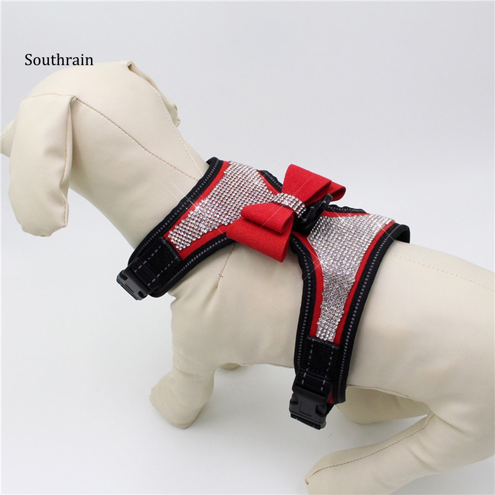 Áo Vest Thắt Nơ Đính Đá Phản Quang Cho Cún Cưng