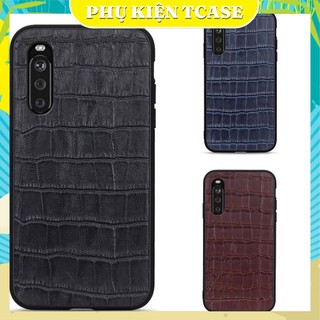 Ốp lưng da bò họa tiết vân da cá sấu dành cho sony xperia 1 v, xperia 10 v, xperia 1 iv, xperia pro i - chất liệu da bò
