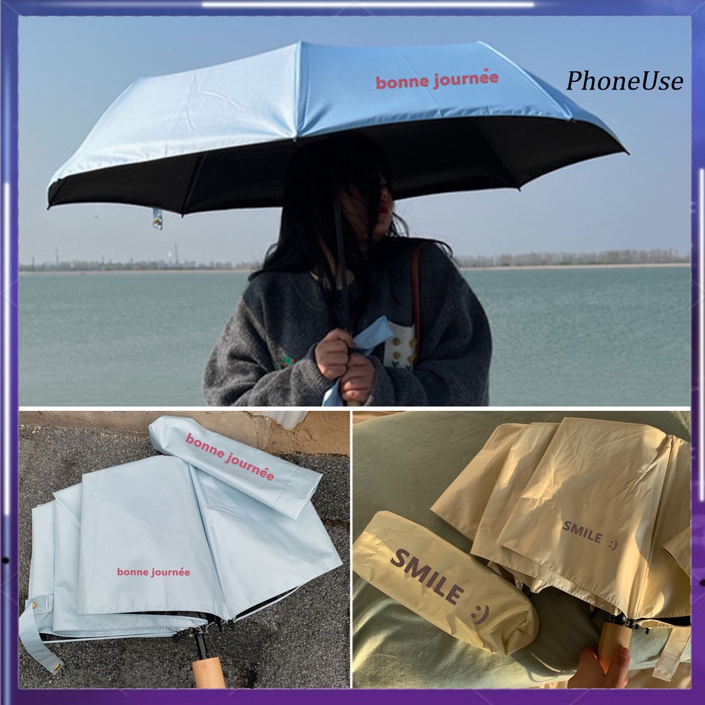 Dù Gấp Ba Khúc Chống Tia UV Ánh Sáng Đen Kiểu Pháp