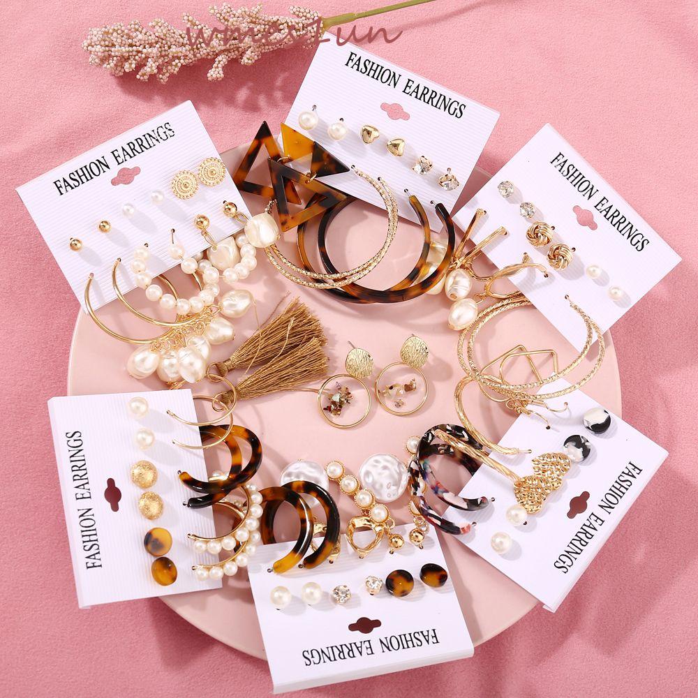 Bông Tai Dáng Dài Bằng Acrylic WMES15H Phong Cách Bohemian Cổ Điển Thời Trang Cho Nữ