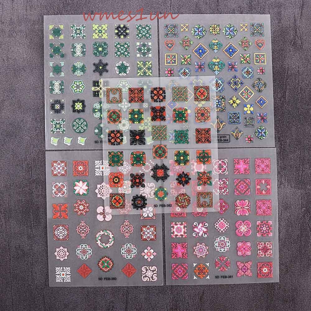 Miếng Dán Trang Trí Móng Tay 5D Phong Cách Bohemia Dành Cho Nữ WMES15H