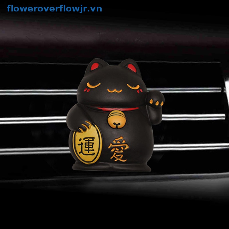 Mèo May Mắn Khuếch Tán Hương Thơm Gắn Điều Hòa Xe Hơi Bằng Nhựa Resin Nghệ Thuật
