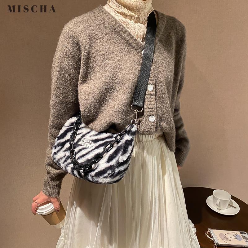 MISCHA Túi Đeo Chéo Vai Họa Tiết Ngựa Vằn Thời Trang Hàn Quốc Sành Điệu Cho Nữ