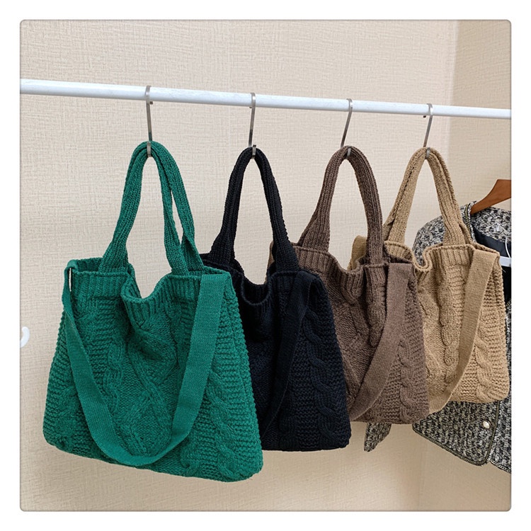 Túi Đeo Vai Đan Len Phong Cách Retro Thanh Lịch Thời Trang Cho Nữ