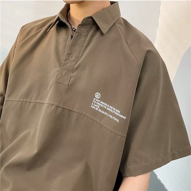 Áo polo Tay Ngắn Dáng Rộng Thời Trang Mùa Hè Cho Nam