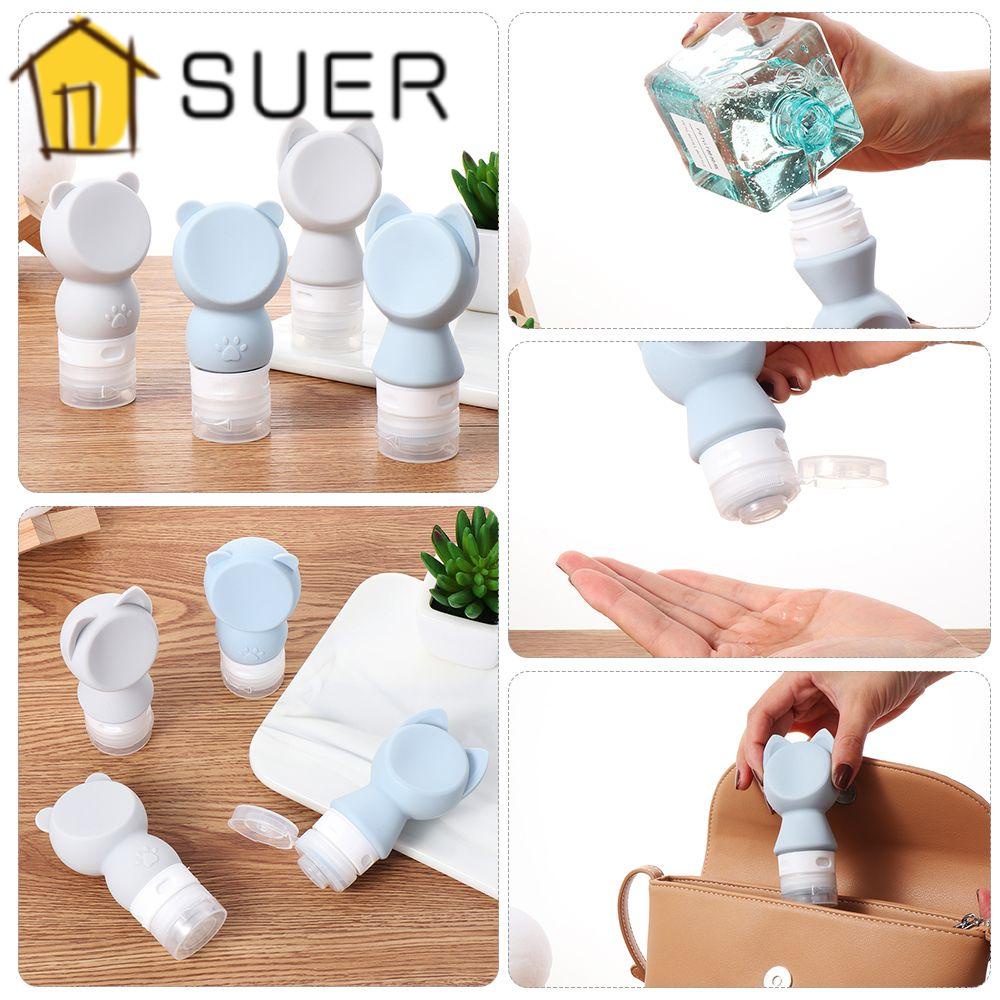 Bình Đựng Dầu Gội / Kem Dưỡng Bằng Silicon Họa Tiết Hoạt Hình Dễ Thương Tiện Dụng