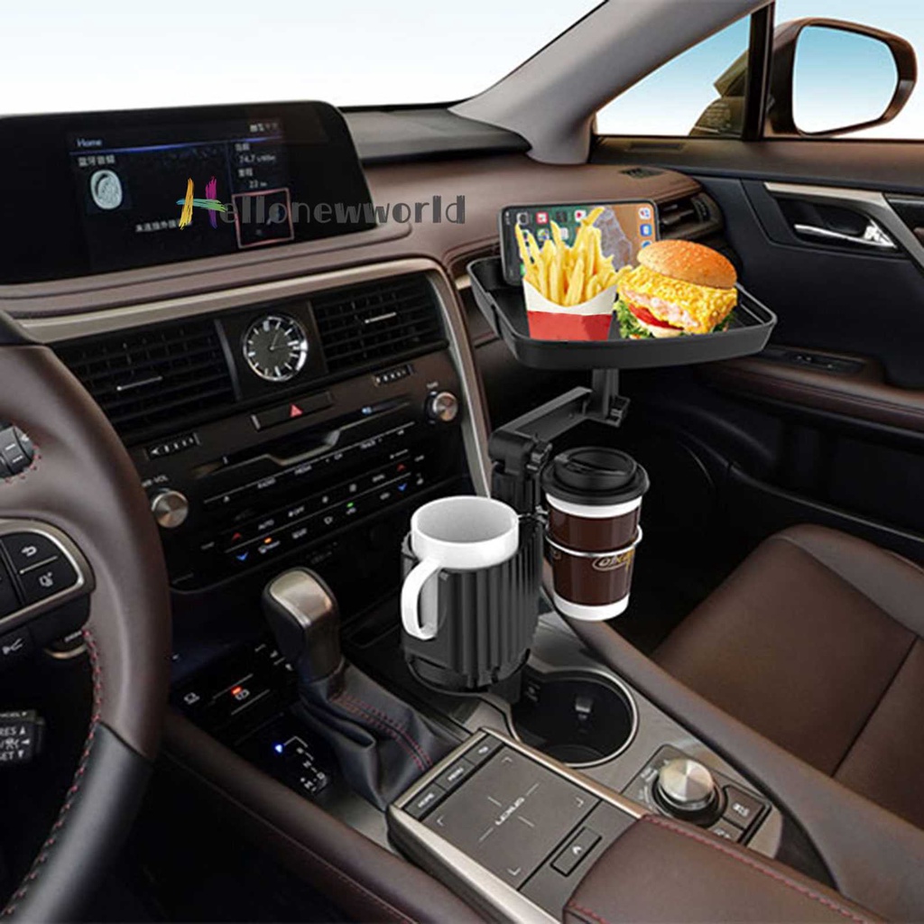Khay Đựng Thức Ăn Hình Vuông Có Thể Xoay Tiện Dụng Cho Xe Hơi