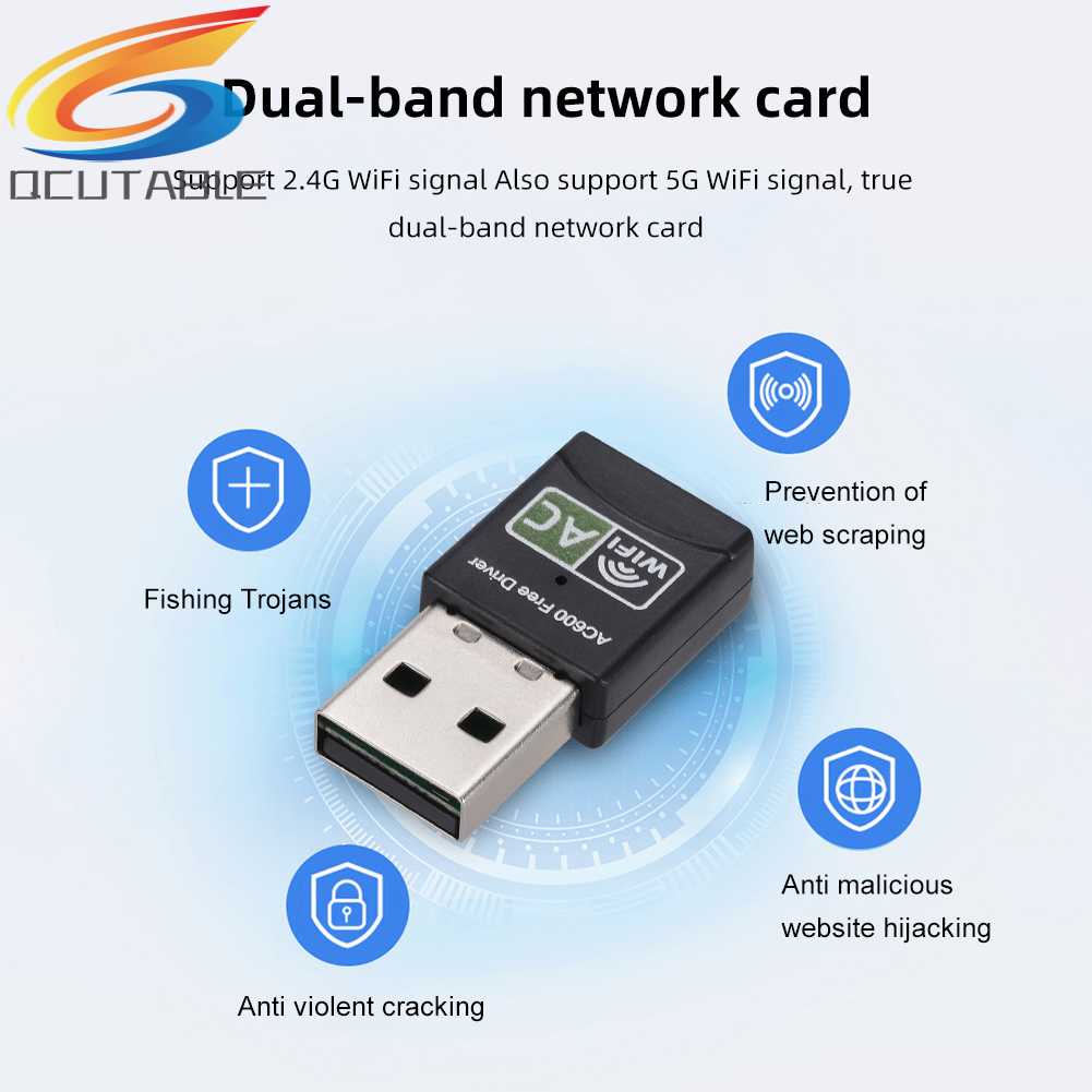 Thẻ Mạng Không Dây 600M 2.4G / 5.8G Tần Số Kép Cho PC / Laptop